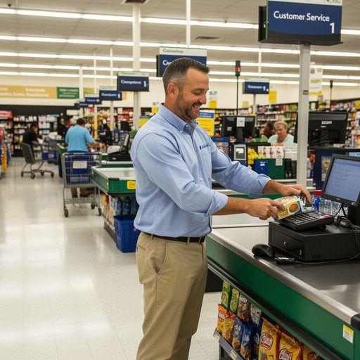 Ein modernes Supermarktschild mit dem Hinweis auf die Lademöglichkeiten für Elektrofahrzeuge.